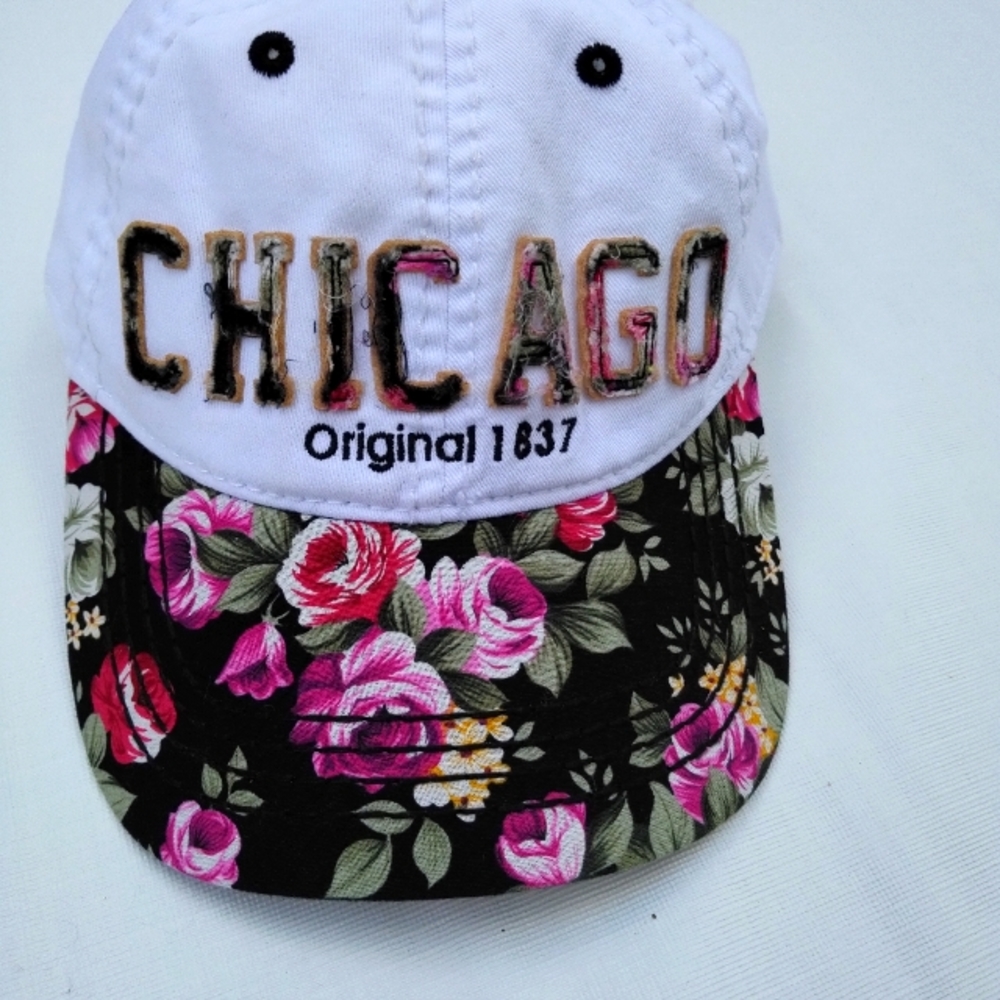 Floral Chicago baseball cap